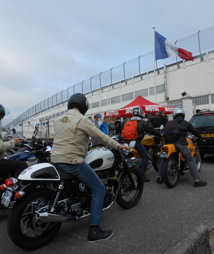 Cafe racer Montlhery Paris France motorcycle tour -